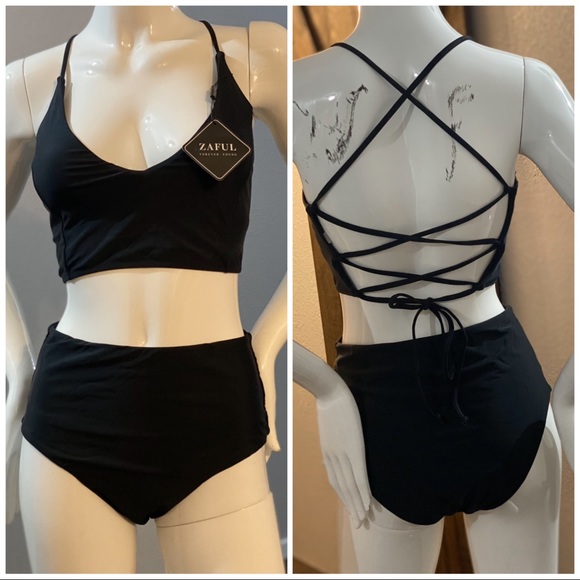 Black tankini set - Picture 2 of 11